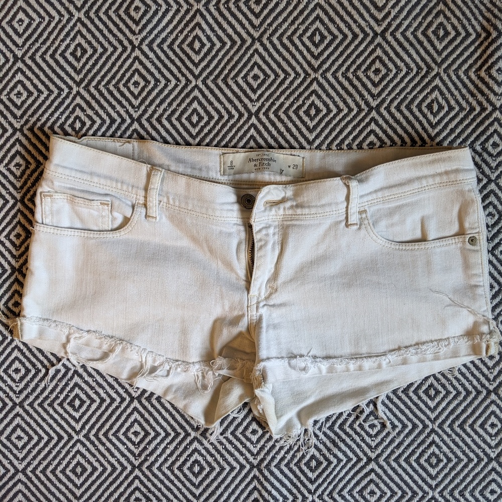 Abercrombie & Fitch White Denim Shorts